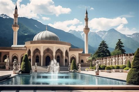  The Mosque on the Mountainside -  A Study in Serenity and Architectural Majesty!